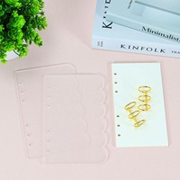 Nouvelle Couverture de Reliure Budgétaire en Acrylique Style Floral, 6 Anneaux, Feuilles Mobiles, Transparente Dépolie, pour Carnet A6