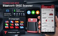Escáner Bluetooth Inalámbrico THINKCAR Thinkcar BD6 con Funciones OBD2 Completas, Herramienta de Diagnóstico para Todos los Sistemas de Automóviles, de por Vida