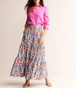 Customize Lady's clothes Printed Skirts Casual Summer Clothes For women