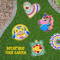 Kit de peinture Stepping Stones pour enfants artisanat d'extérieur peinture 5 Kit d'artisanat en pierre de jardin