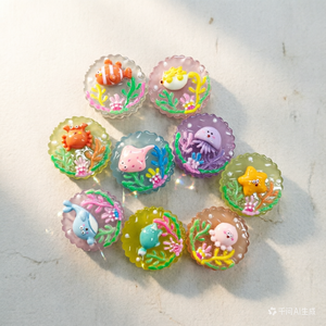Lote de 100 Piezas de Figuras de Animales Marinos Artificiales de Resina que Brillan en la Oscuridad, Surtido de Peces, Estrellas de Mar y Cangrejos, Adornos Navideños - Product Image 3