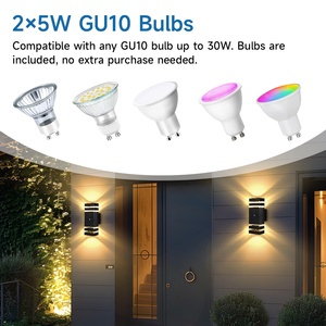 Lámpara de Pared <span class=keywords><strong>LED</strong></span> con Sensor Fotoeléctrico de 3000K, Aplique de Pared <span class=keywords><strong>LED</strong></span> Decorativo para Exteriores de Doble Cabezal, Impermeable IP65, Encendido al Anochecer y Apagado al Amanecer - Product Image 4