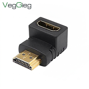 Adaptador HDMI Veggieg de 90 Grados, Convertidor HDMI Hembra a Macho de Alta Velocidad, Conector HDMI AF a AM en Ángulo Recto Chapado en Oro - Product Image 1