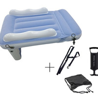 Lit d'avion gonflable pliable personnalisable en PVC, durable, confortable, matelas de voyage violet 82x62x50cm