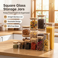 Ensemble de récipient de stockage de garde-manger en verre pour nouilles Spaghetti pâtes récipient de stockage avec couvercle grand clair hermétique alimentaire