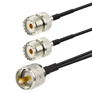 Superbat Video kabel Pl259 zu Dual SO239 Low Loss Splitter Dünnes Kabel 12 Zoll RG174 Koaxialkabel