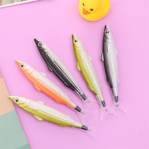 Stylo à bille en plastique 0.5mm noir créatif poisson forme stylos à bille bureau école créative importation Anime papeterie - Product Image 1