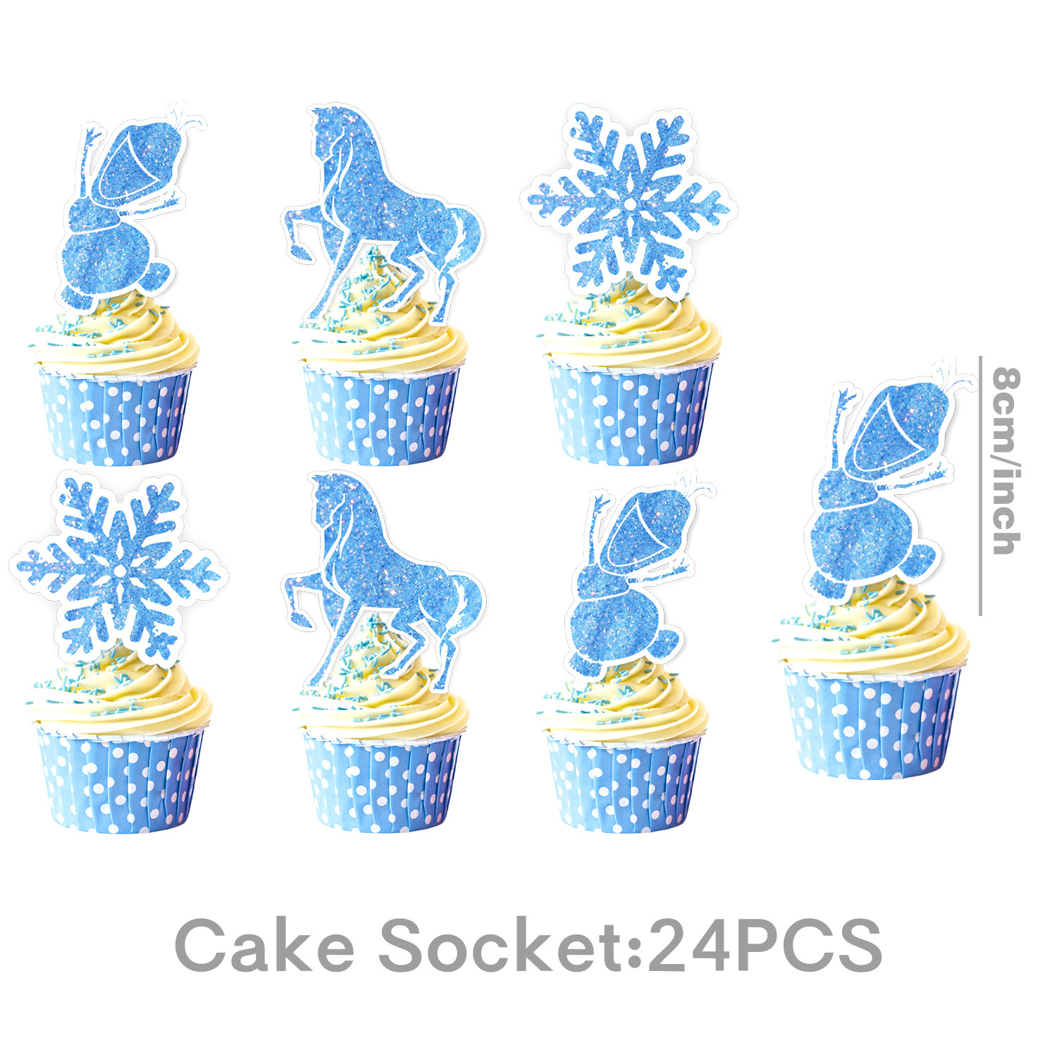 Décoration de gâteau bleu-24 pièces