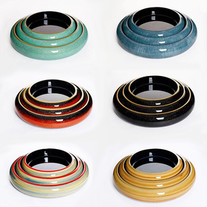 Khay đựng sushi bằng đá khô, hình tròn, chất liệu nhựa, kiểu Nhật Bản, mới về - Product Image 1