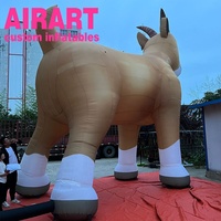 Jouet de mascotte de chèvre gonflable de décoration de fête de zoo, statue de dessin animé de chèvre gonflable géante avec accessoires de scène de DJ énorme