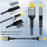 Cable ZOGOU de Fábrica al por Mayor 8K para 2.1 48Gbps 3D 60Hz EARC HDR10 HDCP Compatible con Revestimiento de PVC para Proyector y Monitor