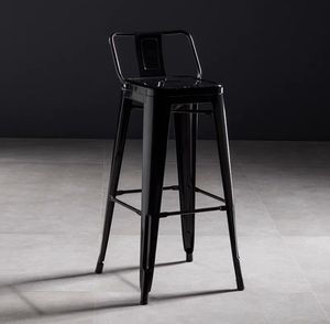 Banquetas Altas Iron Com Encosto High Green Bench Industrial <span class=keywords><strong>Vintage</strong></span> Iron High Stools with Low Backrest - Product Image 2