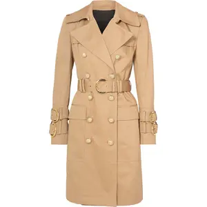 2019 Wholesale women trench coat cotton fabric for ladies women's coats women's trench coats