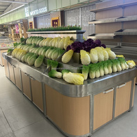 Dubbelzijdige stalen supermarkt rekken fabriek groothandel op maat fruit en groente display rekken voor fruit en groenten