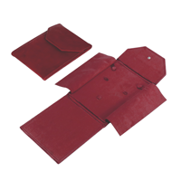 Pochette de rangement pour bijoux en velours perlé, sac de présentation à rabat pour boucles d'oreilles, bagues et pendentifs.