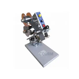 COURM, gran oferta, máquina de impresión de codificación de cinta con fecha de caducidad de lote de sello de grabado Manual plano de alta calidad
