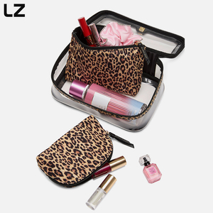 Lz rõ ràng Túi mỹ phẩm với logo tùy chỉnh du lịch 3 mảnh trang điểm túi Set Organizer in <span class=keywords><strong>Leopard</strong></span> lưu trữ trường hợp đối với thương hiệu riêng Túi - Product Image 2