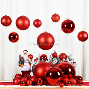 ลูกบอลประดับตกแต่งสีแดงด้านคุณภาพสูงเคลือบด้วยกลิตเตอร์ ขนาด 6-30 ซม. ทำจากพลาสติก ปรับแต่งได้ เป็นมิตรกับสิ่งแวดล้อม สำหรับคริสต์มาส รุ่นใหม่ - Product Image 5