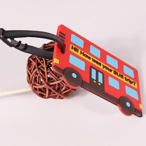 Tag bagasi lembut berbentuk Bus karet kotak kustom dengan tali yang dapat disesuaikan - Product Image 3