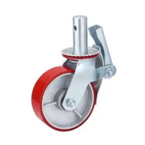4 "6 inch 8 inch kim loại ngã ba giàn giáo Nylon Castor bánh xe phía sau khóa với 300kgs và 400kgs tải trọng - Product Image 1