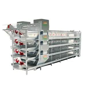 Poultry meat battery h type multi layer broiler chicken cage system