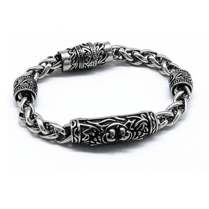 Yunnique-pulsera con cierre magnético de estilo japonés y coreano, cadena de plata tibetana, diseño de calavera, joyería de moda para hombres y mujeres - Product Image 1