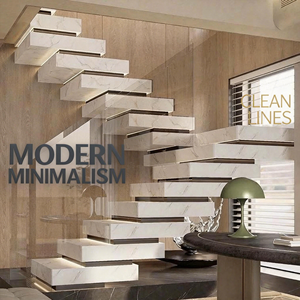 Einfache und Moderne U-förmige Wangentreppe aus Holz mit LED-Beleuchtung vom Hersteller für maßgefertigte Treppen - Product Image 3