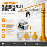 Nouvelle grue à flèche articulée autoportante en alliage d'aluminium 125 kg, montée sur poteau avec palan électrique à chaîne pour atelier