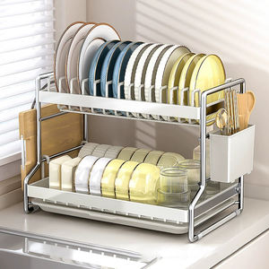 Organizador <span class=keywords><strong>de</strong></span> 2 niveles, estante <span class=keywords><strong>de</strong></span> secado para exhibición <span class=keywords><strong>de</strong></span> <span class=keywords><strong>platos</strong></span>, Colección Sweet Home, estante <span class=keywords><strong>de</strong></span> Metal para <span class=keywords><strong>platos</strong></span> <span class=keywords><strong>de</strong></span> restaurante <span class=keywords><strong>con</strong></span> cubierta, armario como - Product Image 5