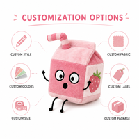 Oreiller en peluche en forme de carton de lait aux fraises, personnalisé, directement de l'usine, en coton ultra doux – OEM/ODM pour marques à marque privée, commandes en gros