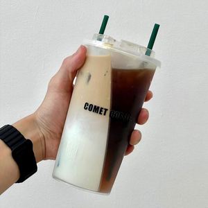 แก้วพลาสติก PP ขนาด 16/24 ออนซ์ แบบผนังเดียว สำหรับปาร์ตี้ แบ่งปันกับเพื่อน พร้อมฝาปิด สำหรับชานมไข่มุกและกาแฟ - Product Image 3