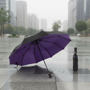 Trending Style Business Upside Down 8 Color Selections Classic Girl 3-folding <b>Umbrella</b> for Women - Product Image 5
