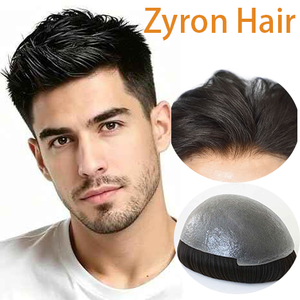 Parrucchino da <span class=keywords><strong>uomo</strong></span> con base in PU di alta qualità, effetto pelle super sottile, con capelli indiani Remy, nuovo stile, con parte destra, spessore 0.02-0.04MM - Product Image 2