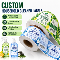 Autocollants imperméables pour bouteilles de détergent, étiquettes personnalisées pour produits chimiques quotidiens, étiquettes adhésives pour bocaux de produits de nettoyage ménager