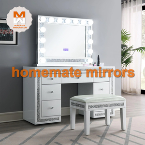 Hot Sell Modern Mirrored Vanity <strong>Dressing</strong> Table <strong>with</strong> LED Makeup <strong>Mirror</strong> - Product Image 2