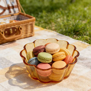 Tigela de Vidro para Alimentos em Forma de Noodle Âmbar, Última Moda, Mais Vendida, Utensílios de Mesa - Product Image 1