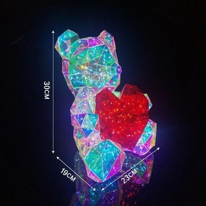 Regalo para el Día del Padre 2026, Osito de Peluche con Luz LED en Forma de Corazón de 30 cm, Luces de Galaxia, Ositos de Plástico USB, Regalo de San Valentín, Otras <span class=keywords><strong>Flores</strong></span> y Plantas - Product Image 3