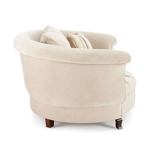 Nouvelle conception, plusieurs couleurs, fauteuil repose-pieds en cuir et velours, capitonné, rond, canapé simple rond - Product Image 2