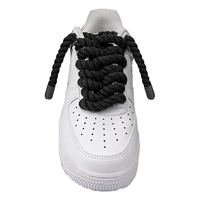 Lacets de remplacement ronds en polyester et coton de 8 mm pour baskets de sport, résistants à la déchirure, noirs, avec logo personnalisé