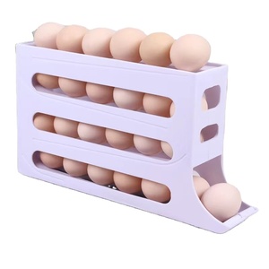 MU, precio barato, 30 Uds., caja de almacenamiento de huevos para enrollar huevos, puerta lateral deslizante para huevos, refrigerador, rodillo automático de tres capas - Product Image 3