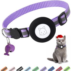 SimpleThings Cat <b>Collar</b> Purple 3/8 In Wide Reflective Waterproof With Bell And Safety Buckle For <b>Small</b> Cats - Product Image 1