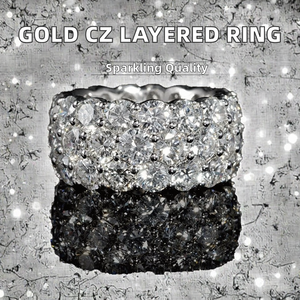 High Quality Vintage Bling Silver Plated Unisex <b>Wedding</b> <b>Ring</b> Micro Insert 5A <b>Cubic</b> <b>Zirconia</b> Third Party Certified Trendy Fashion - Product Image 2