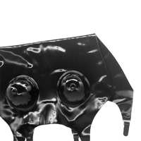 Combinaison élégante en latex naturel de 0,4 mm d'épaisseur, faite à la main, pour femmes, avec robe, leggings et boucle.