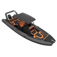 Bateau pneumatique RHIB 860 de 28 pieds à double coque en aluminium profonde, bateau à rames rigide Orca Hypalon