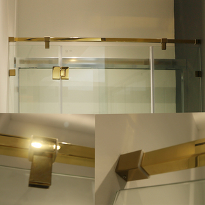 Phật Sơn KEZE L-Xử Lý Hình Móc Áo Kẹp Hỗ Trợ Ba Mảnh Thủy Tinh Thẳng Bản Lề Vàng Tắm Màn Hình - Product Image 3