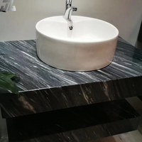 Luxe personnalisé grand carrelage dalle granit noir marbre comptoir sol polonais étanche salle à manger cuisine technique naturelle Villas