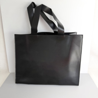 Sac fourre-tout minimaliste en cuir PU noir mat, grande capacité, larges poignées plates, fermeture magnétique pour femmes, travail de bureau