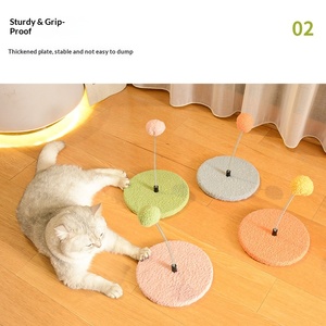 Juguete Redondo Pequeño para <span class=keywords><strong>Gatos</strong></span> con Bola de Resorte, Poste Rascador Duradero para <span class=keywords><strong>Gatos</strong></span> de Interior, Venta Directa de Fábrica - Product Image 3