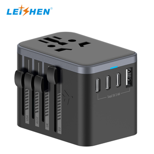 Phổ Travel Adapter trên toàn thế giới Travel <span class=keywords><strong>Adaptor</strong></span> với 3.4A 17W 3 USB C & 1 USBA kép 10A hợp nhất quốc tế cắm <span class=keywords><strong>Adaptor</strong></span> - Product Image 4