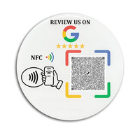 Carte NFC personnalisée ronde pour avis Google, évaluation 5 étoiles, carte PVC, QR code, panneau publicitaire pour entreprise, hôtel, restaurant, carte de suivi sur les réseaux sociaux